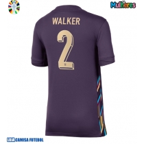Camisa de Futebol Inglaterra Kyle Walker #2 Equipamento Secundário Mulheres Europeu 2024 Manga Curta